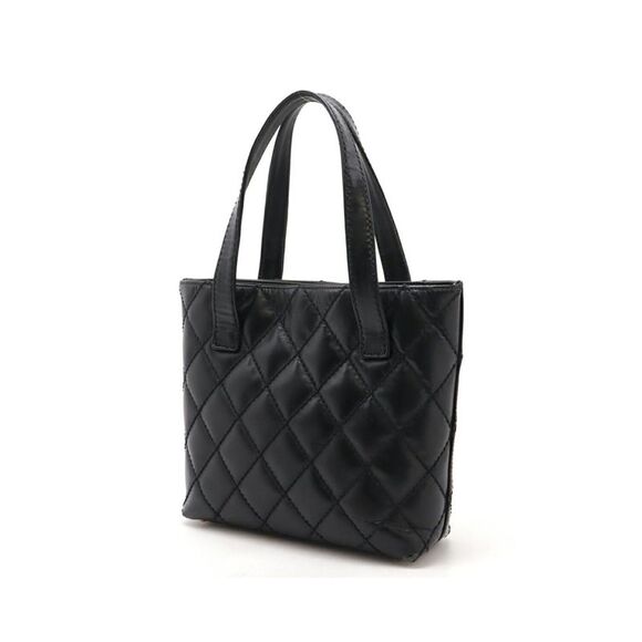 Pre Loved Chanel Quilted Leather Tote Women Black Handbags - Picture 3 of 8